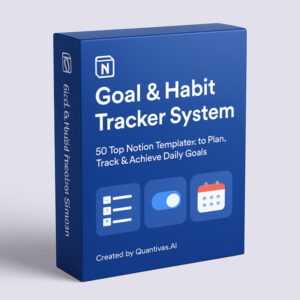 Goal & Habit Tracker System- 50 Notion Templates to Plan, Track & Achieve Daily Goals